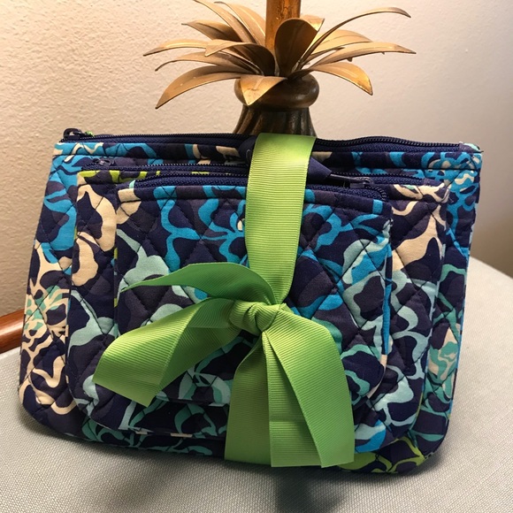 Vera Bradley Handbags - Vera Bradley Katalina Blues Cosmetic Trio